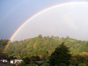 A Beautiful Rainbow In The Mountains