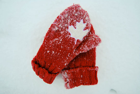 Red Gloves on Snow, Ottawa, February 2012