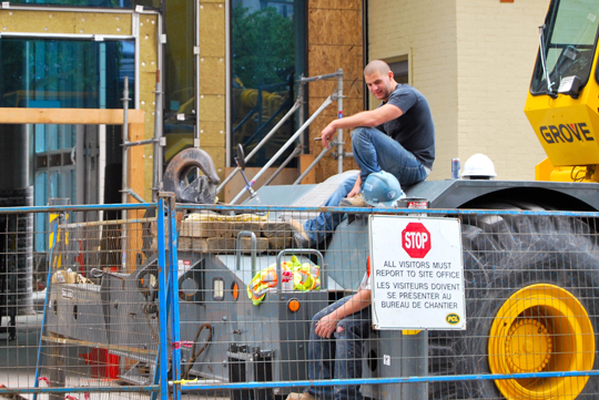 Construction Workers on a Break on Metcalfe Street