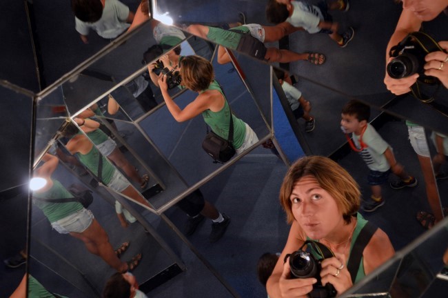 At the science museum in Santiago, crazy mirrors