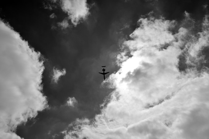 Plane in the clouds