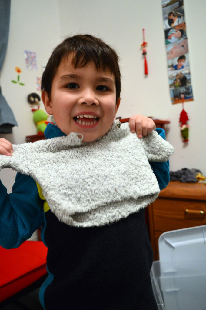 Sweater my sister knitted before he was born