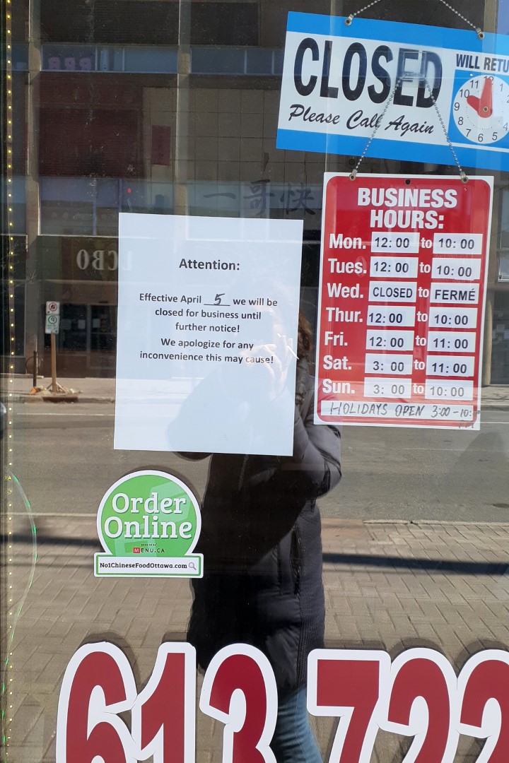 Number One Chinese Take Out, Wellington Street W, Ottawa, April 2020