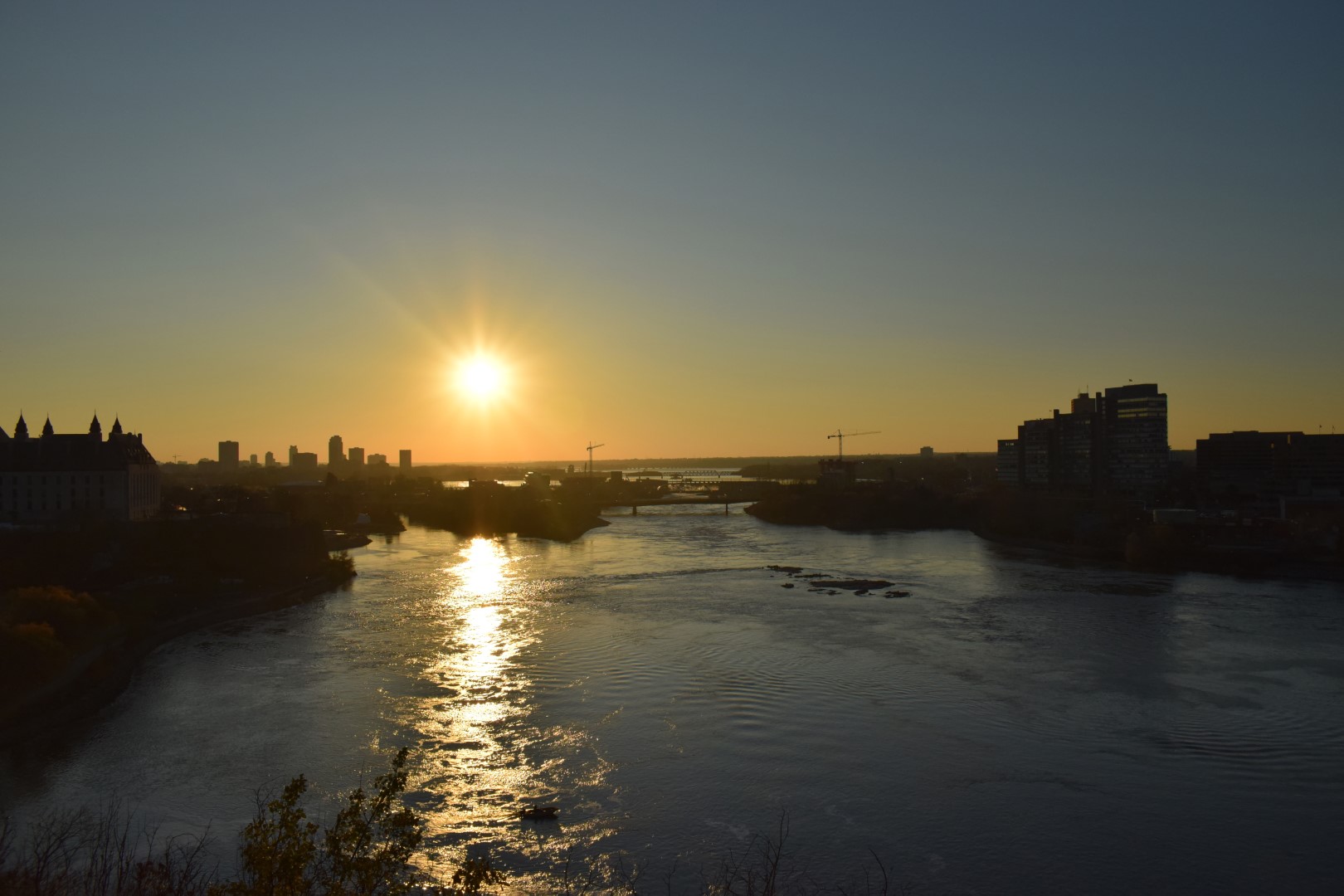 Ottawa River from Parliament Hill, Ottawa, November 2020