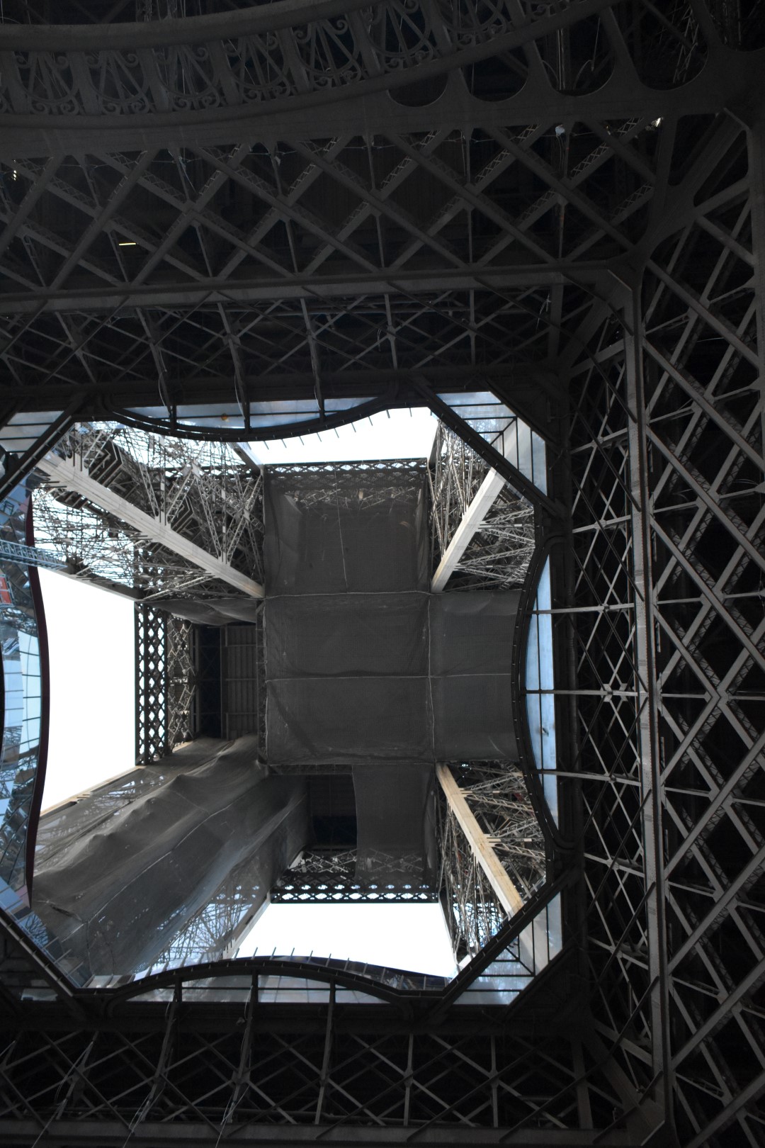 Bottom of the Eiffel Tower, Champ de Mars, Paris