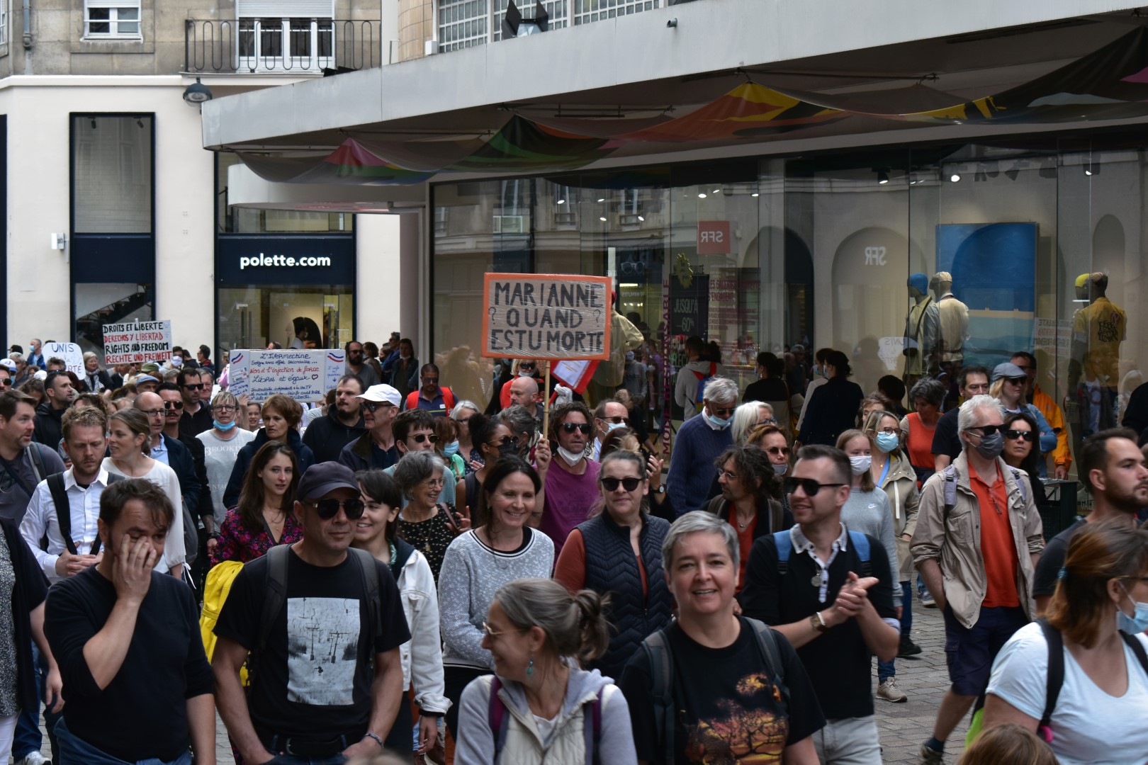 Health pass protest, Nantes, August 7, 2021