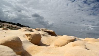 Across sand dunes from Praia dos Ingleses to Praia do Santinho, Santa Catarina Island