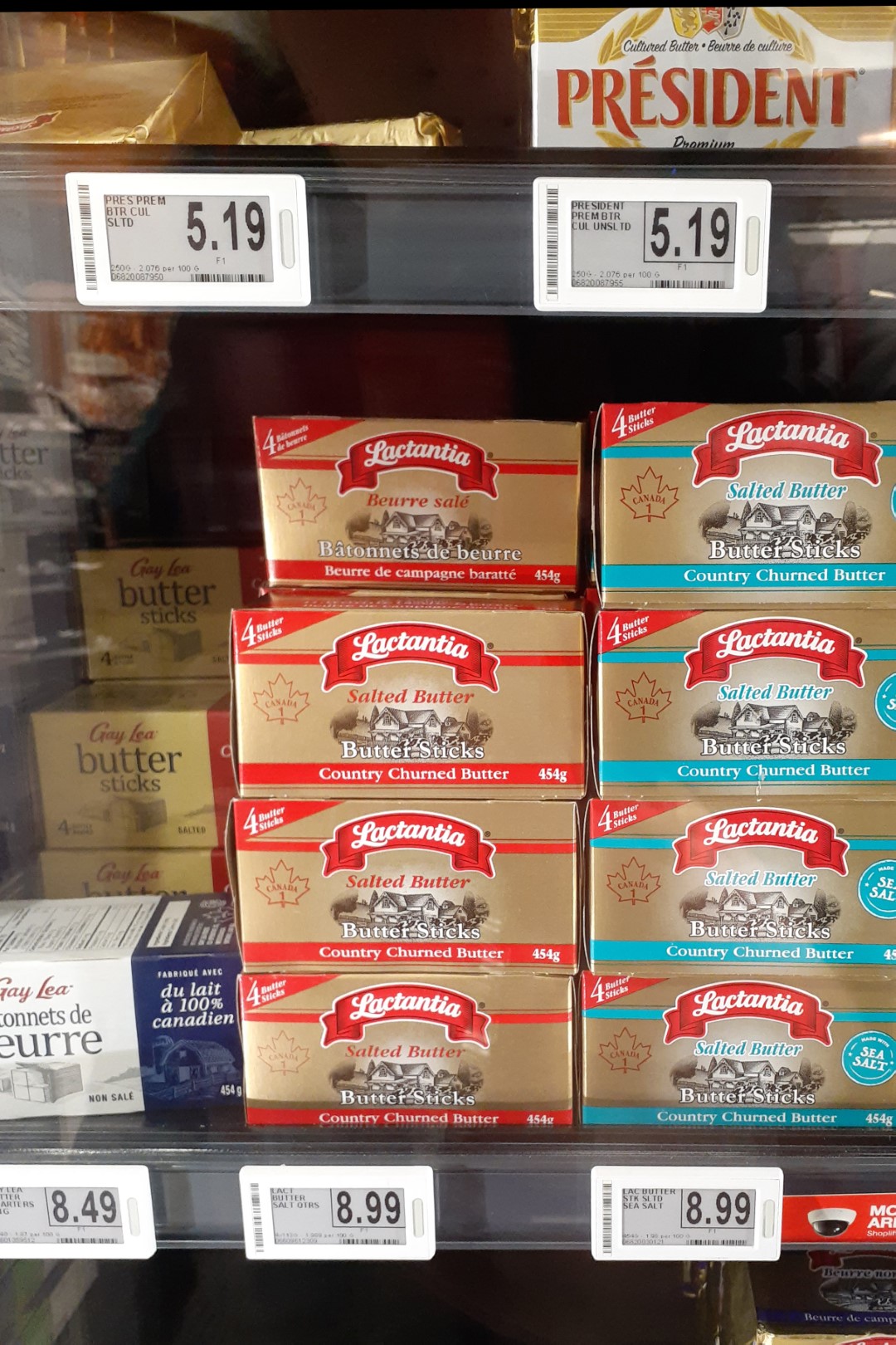 Butter in a Canadian supermarket, Ottawa, November 2022