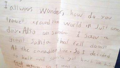 Mark's letter to Santa, Ottawa, November 2022