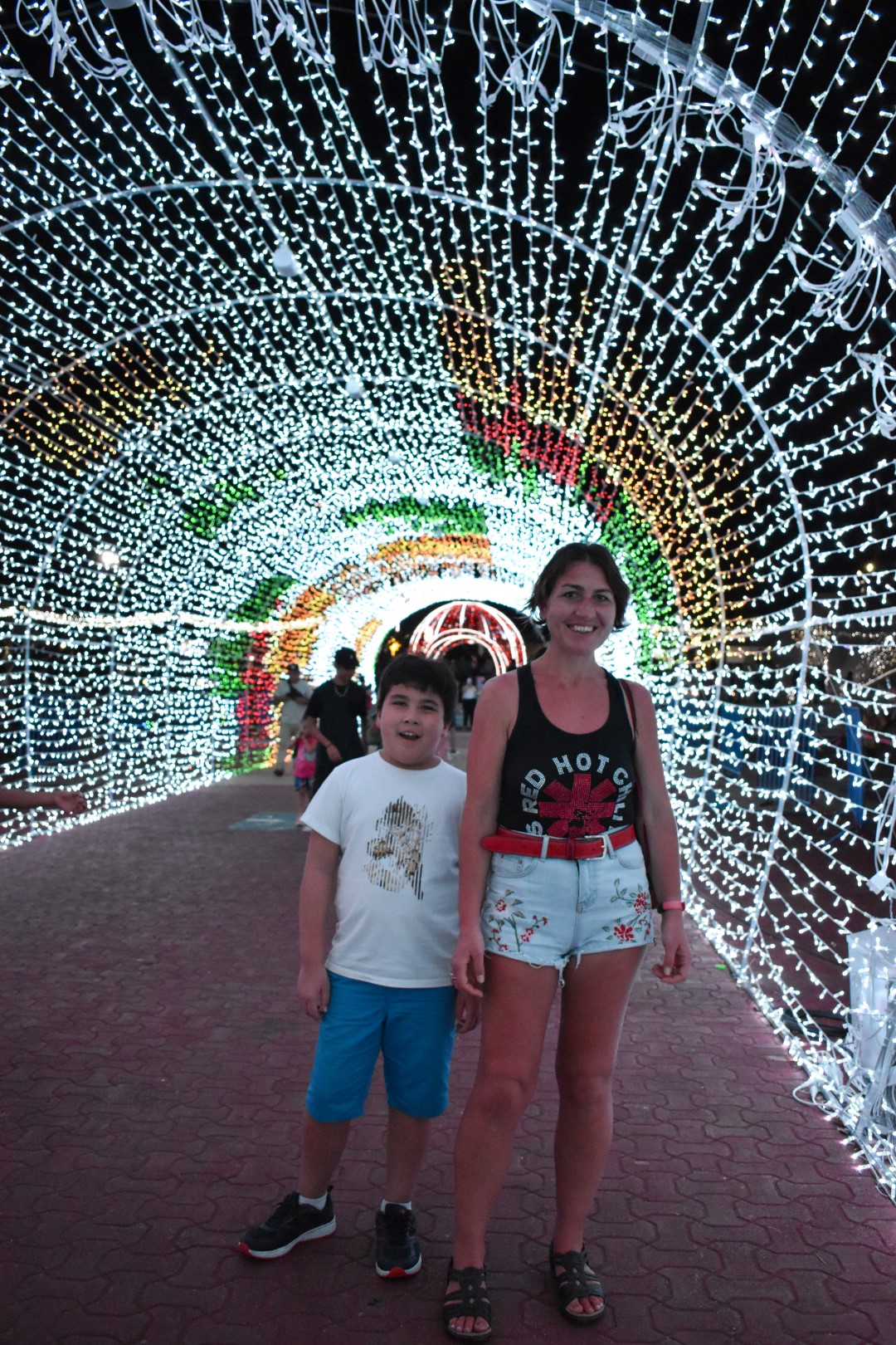 Christmas decorations, Plaza Principal, Playa del Carmen. Quintana Roo