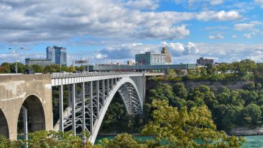 Canadian side of the Rainbow International Bridge, Rainbow Bridge, Falls Avenue, Niagara Falls, ON