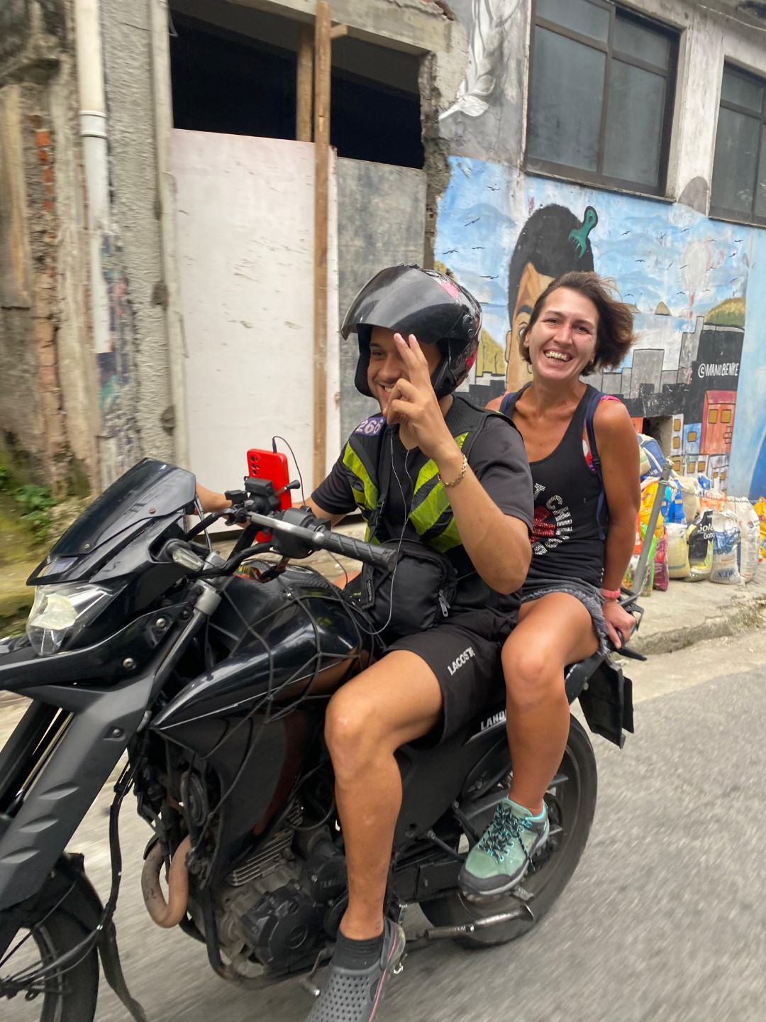The moto-taxi ride up to the Vigidal favela