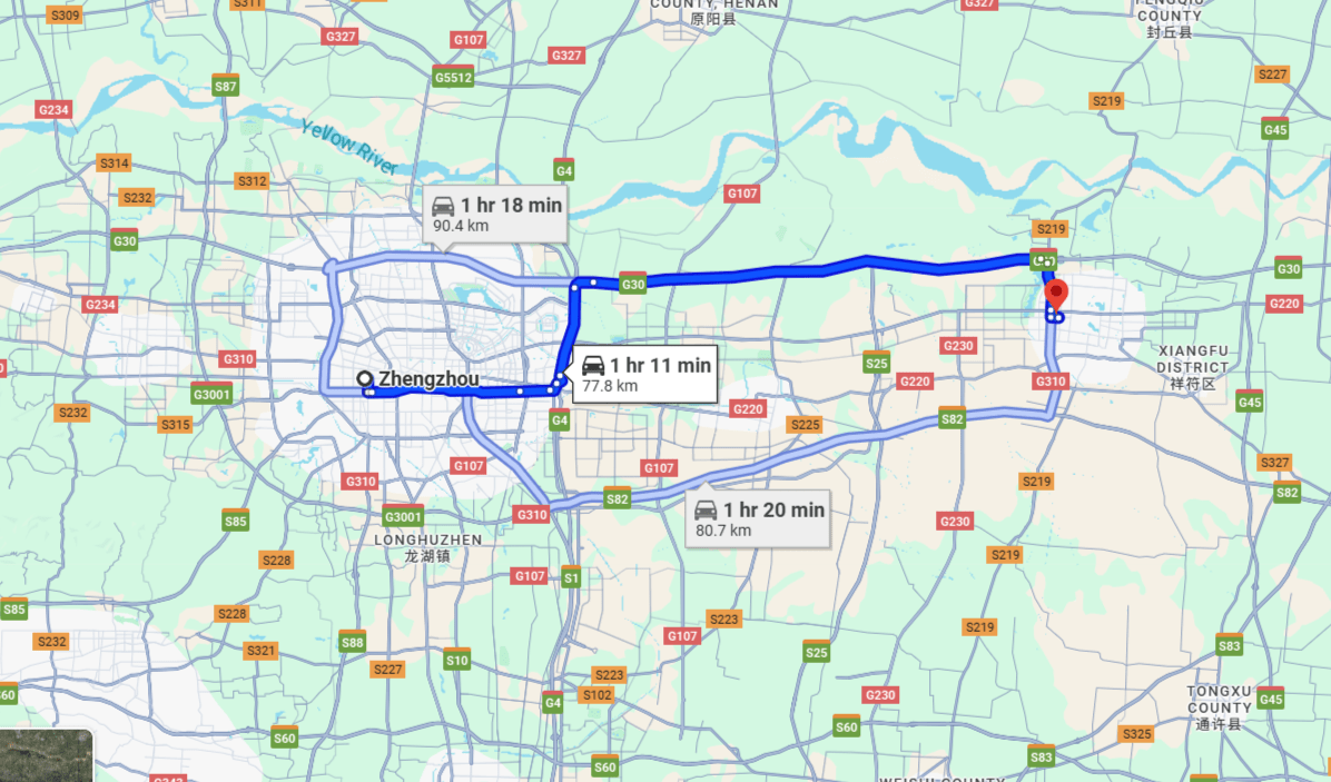 Zhengzhou to Kaifeng