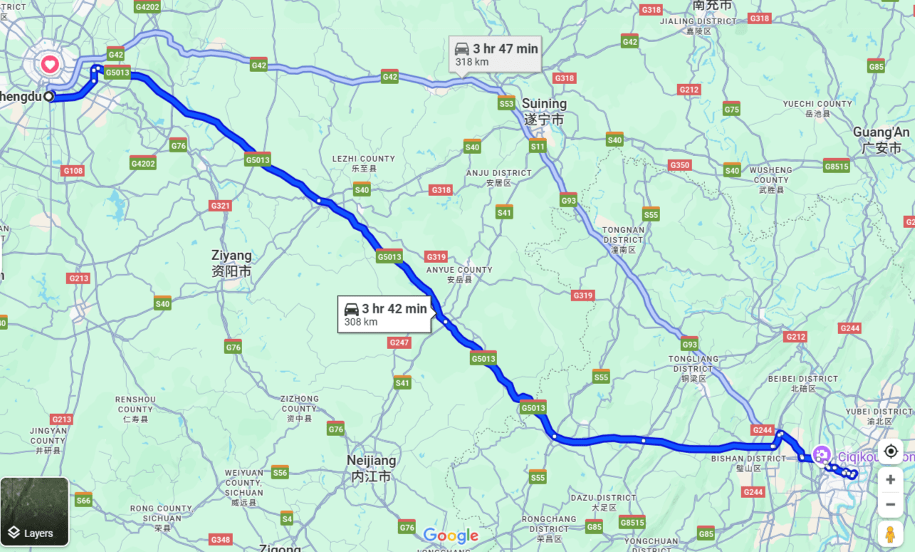 Chongqing to Chengdu