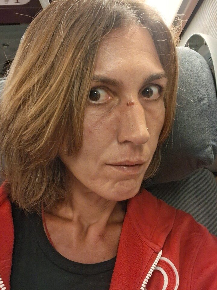 In the TGV to Charles-de-Gaulle Airport