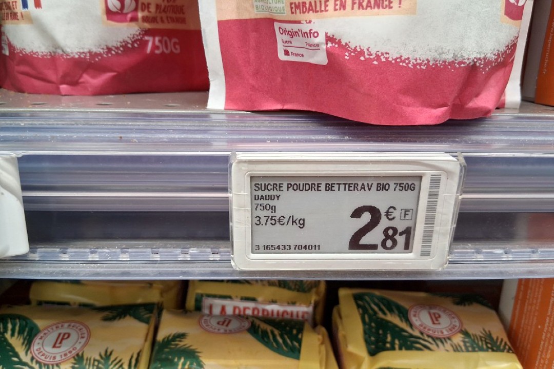 French shelf tags, October 2025, Nantes