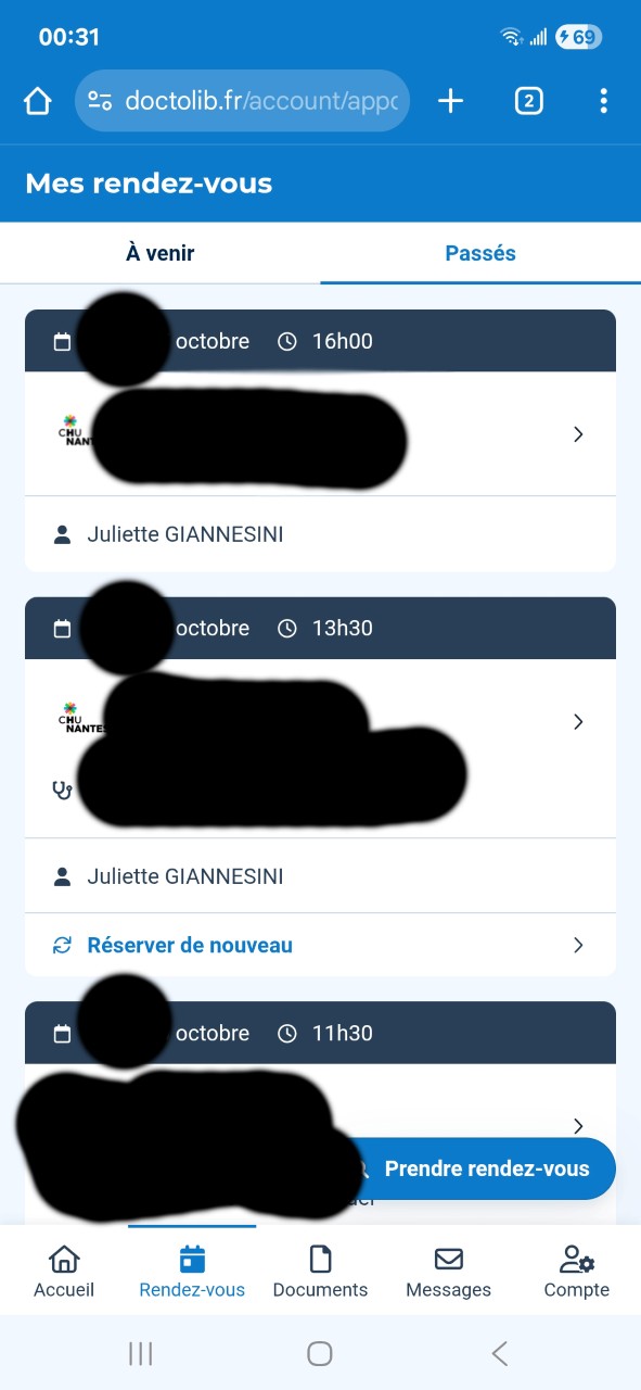 Doctolib app, October 2025