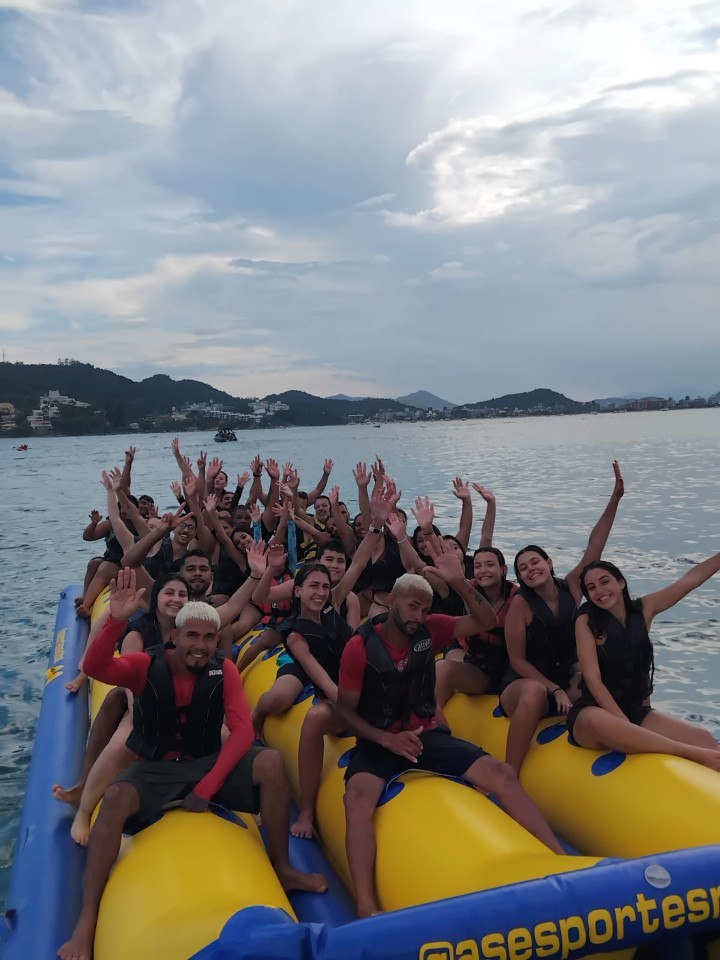 The banana boat experience, Praia de Canasvieiras, Ilha de Santa Catarina