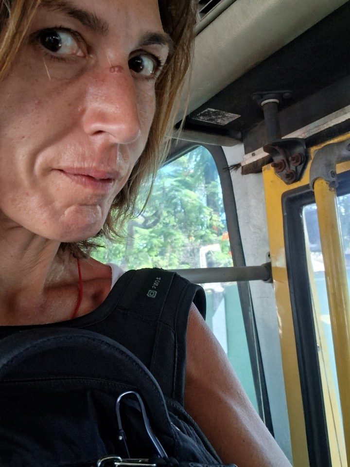 In the bus from Foz de Iguaçu, Brazil, to Ciudad del Este bus terminal, Paraguay