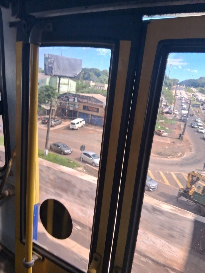 In the bus from Foz de Iguaçu, Brazil, to Ciudad del Este bus terminal, Paraguay