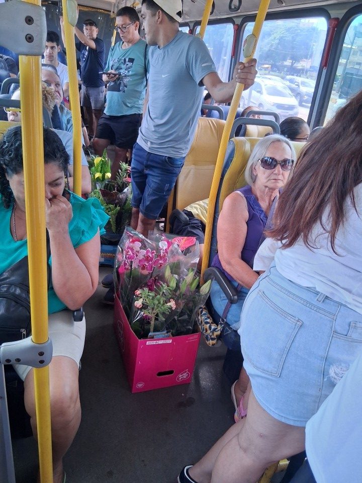 In the bus from Foz de Iguaçu, Brazil, to Ciudad del Este bus terminal, Paraguay