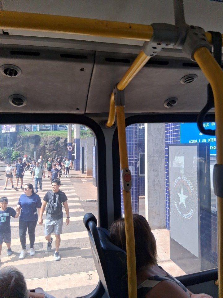 In the bus from Foz de Iguaçu, Brazil, to Ciudad del Este bus terminal, Paraguay