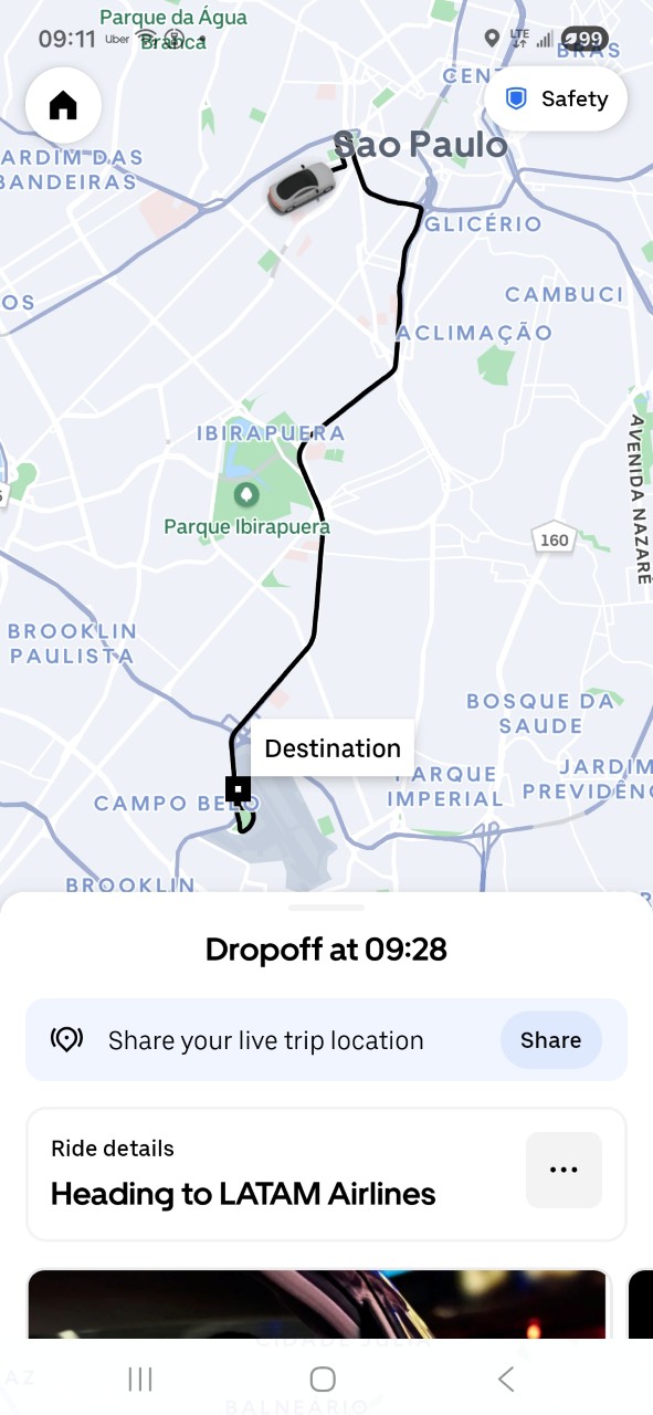 Uber to CGH, São Paulo
