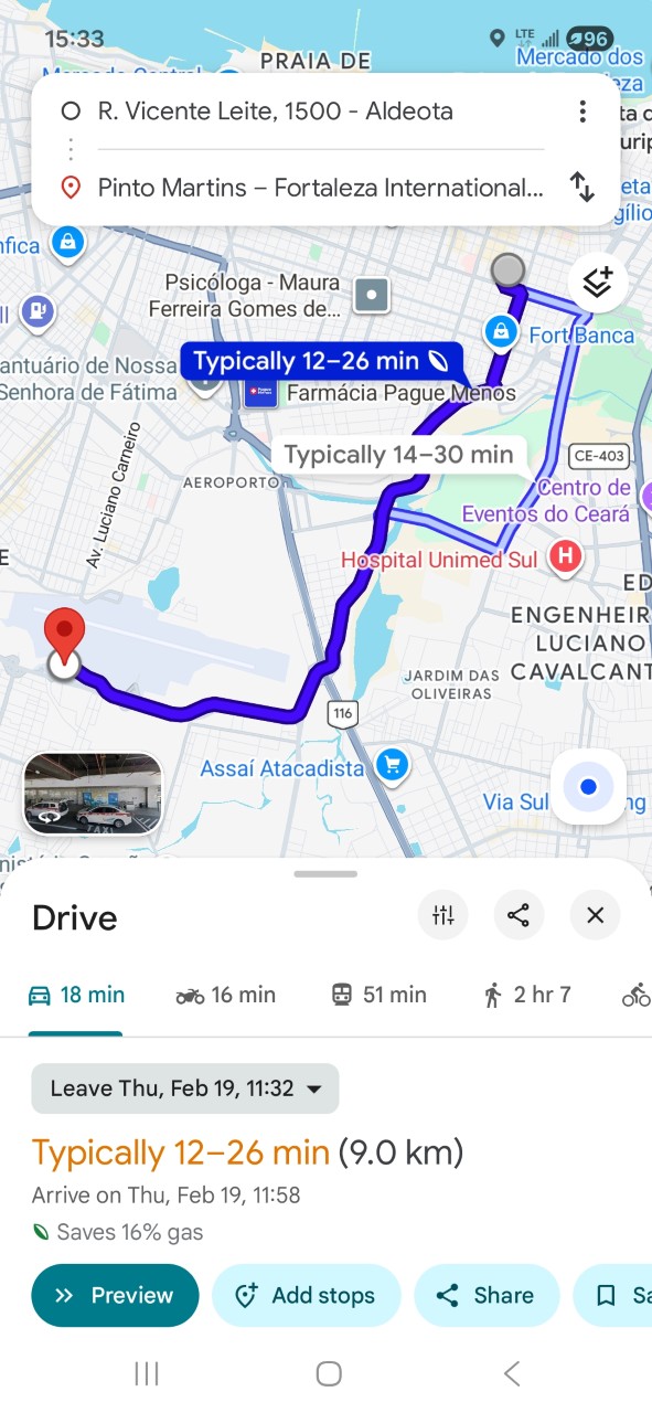 Fortaleza Airbnb to the airport