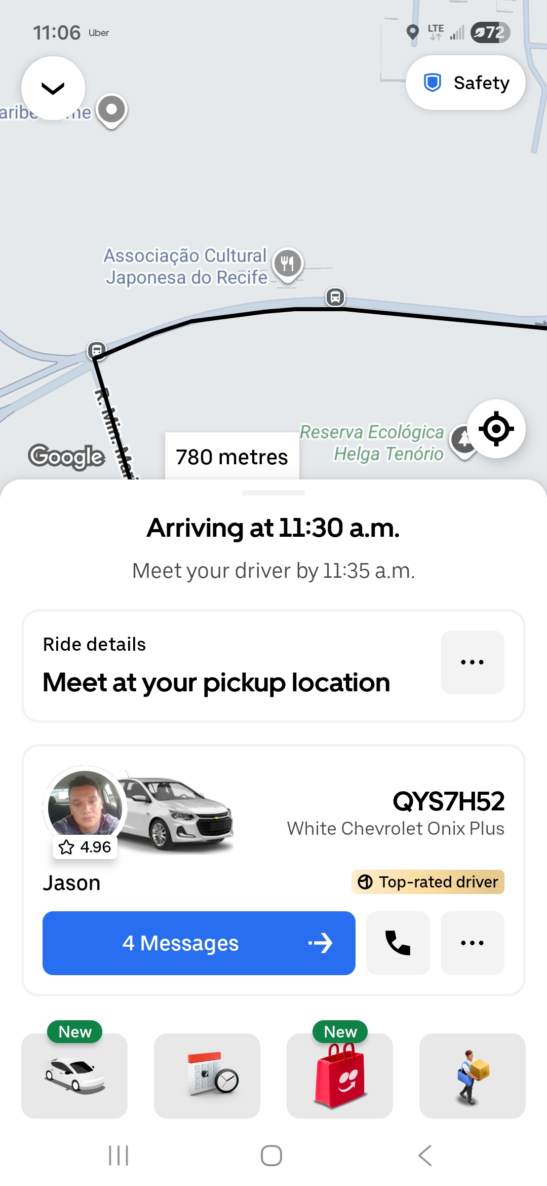 Uber from Recife to Porto de Galinhas