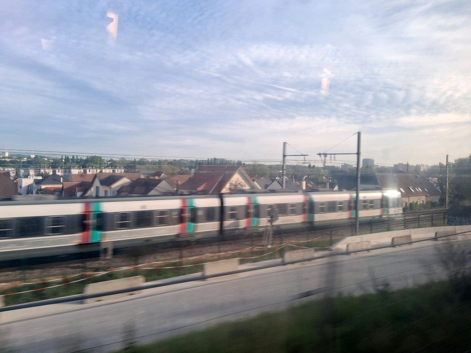 TGV to Paris, somewhere between Nantes and Paris