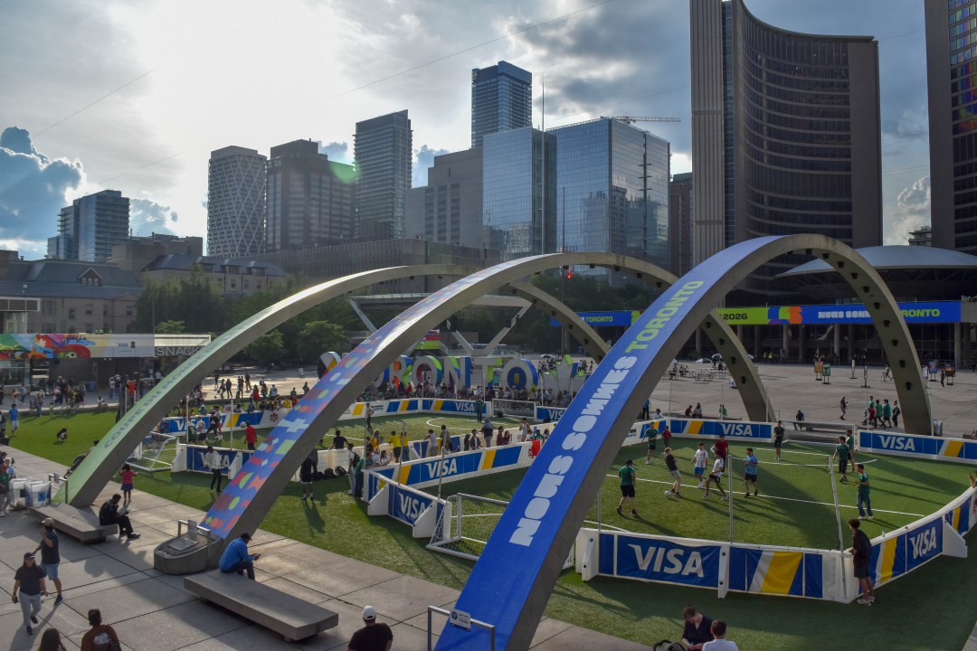 FIFA World Cup 2026 day 1, Nathan Phillips Square, 100 Queen St W, Toronto