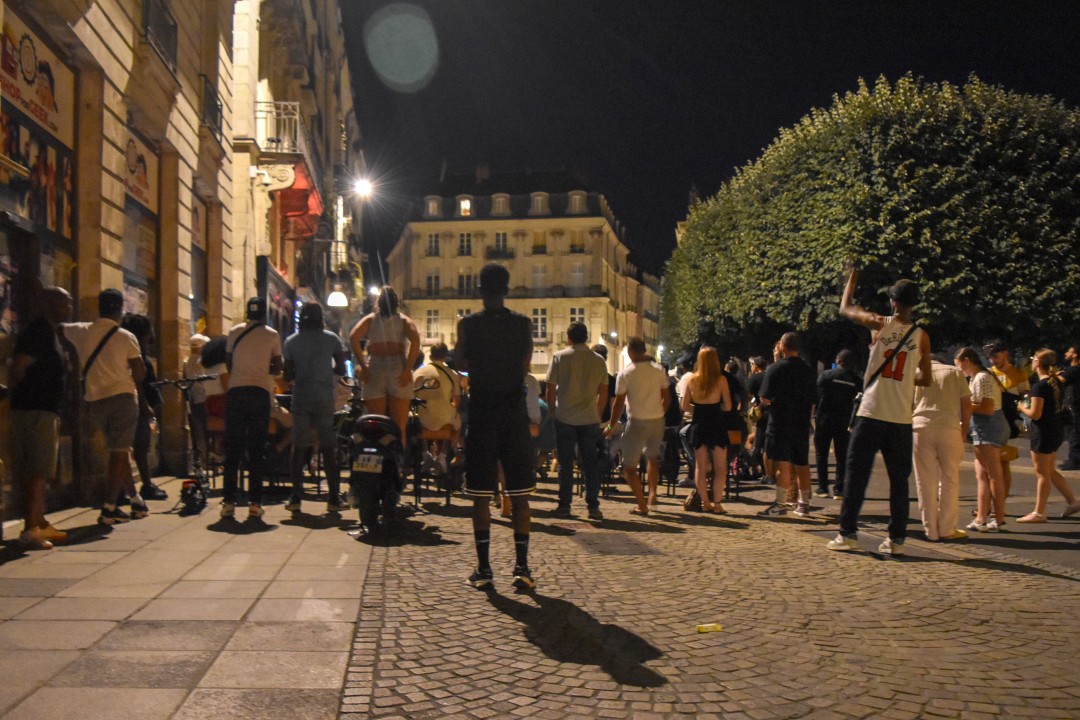 FIFA World Cup 2026. Quarter Finals, France vs. Morocco, place de la Bourse, 44000 Nantes