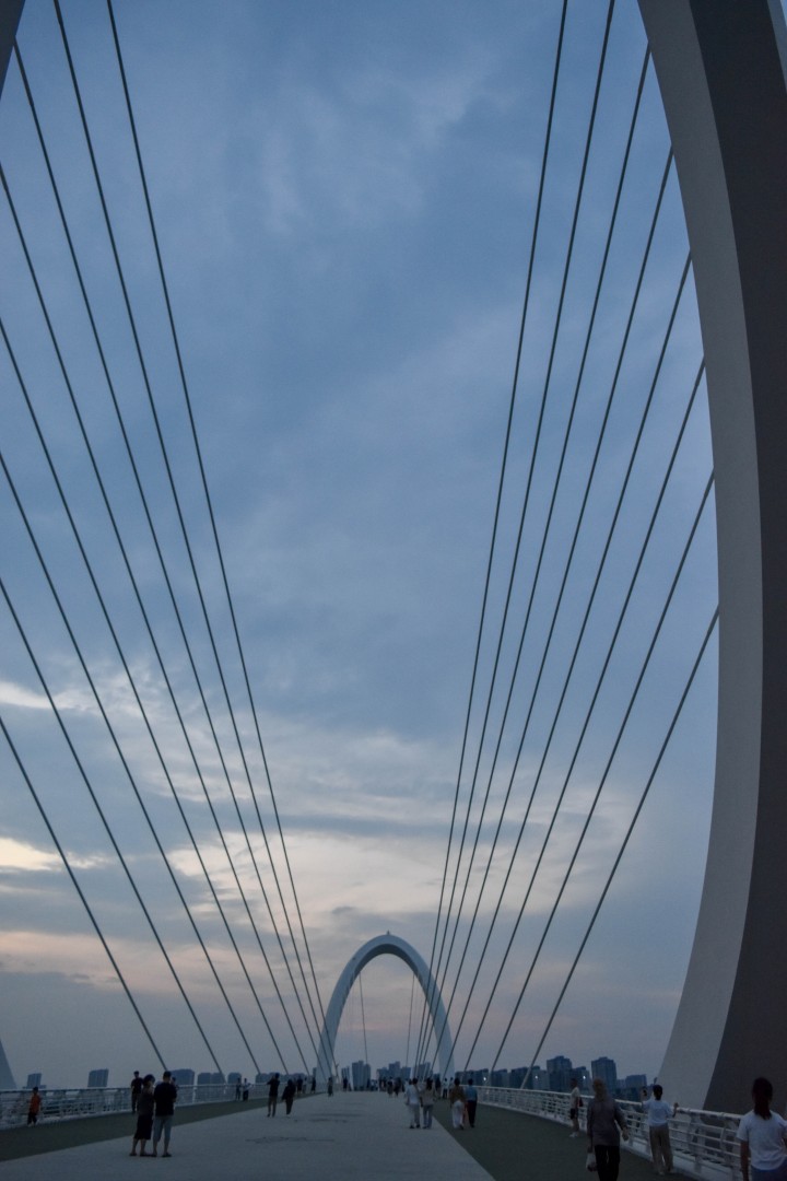 Last night in Nanjing, Pedestrian Eye Bridge (眼步桥, Yǎnbù Qiáo) — Nanjing, Jiangsu, China.