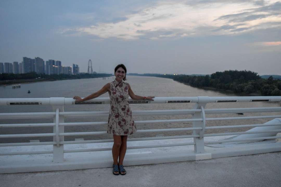 Last night in Nanjing, Pedestrian Eye Bridge (眼步桥, Yǎnbù Qiáo) — Nanjing, Jiangsu, China.