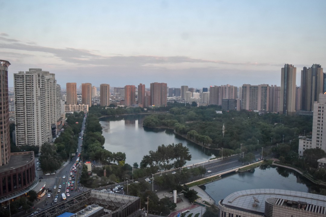 View from the apartment, Youth Park (青年公园, Qīngnián Gōngyuán), Shenhe District, Shenyang, Liaoning, China.