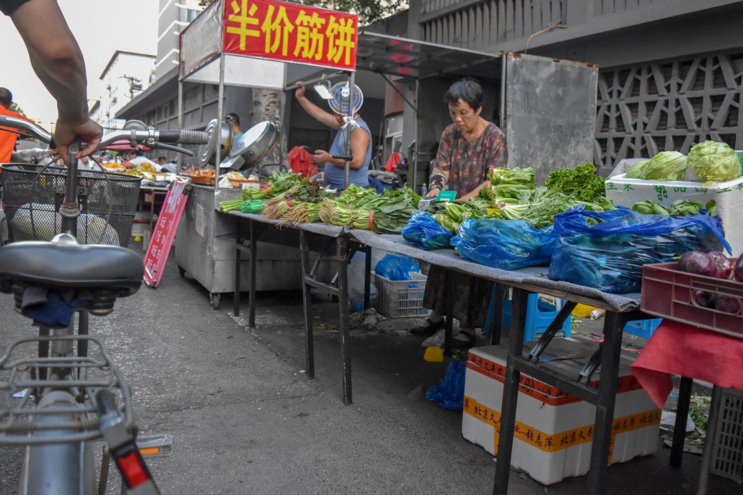 Daytime market on 南二经街 (Nán’èr Jīng Jiē), Shenhe District, Shenyang, Liaoning, China.