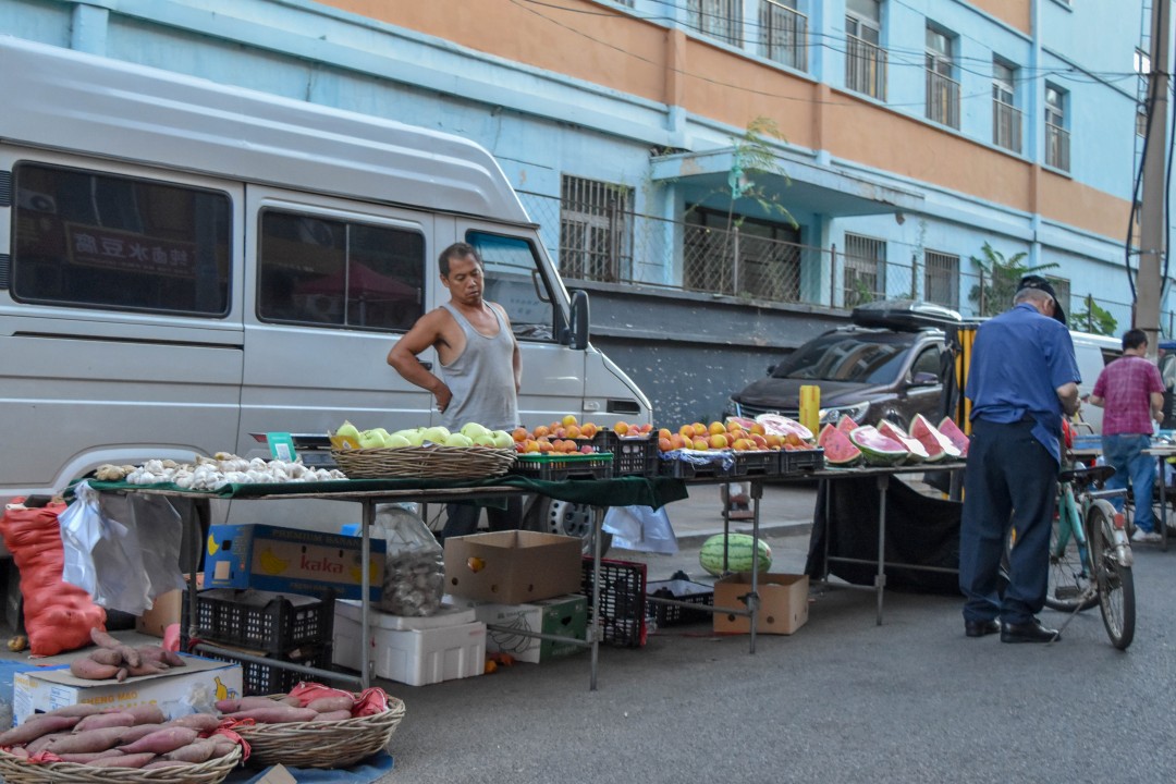 Day market on 南二经街 (Nán’èr Jīng Jiē), Shenhe District, Shenyang, Liaoning, China.