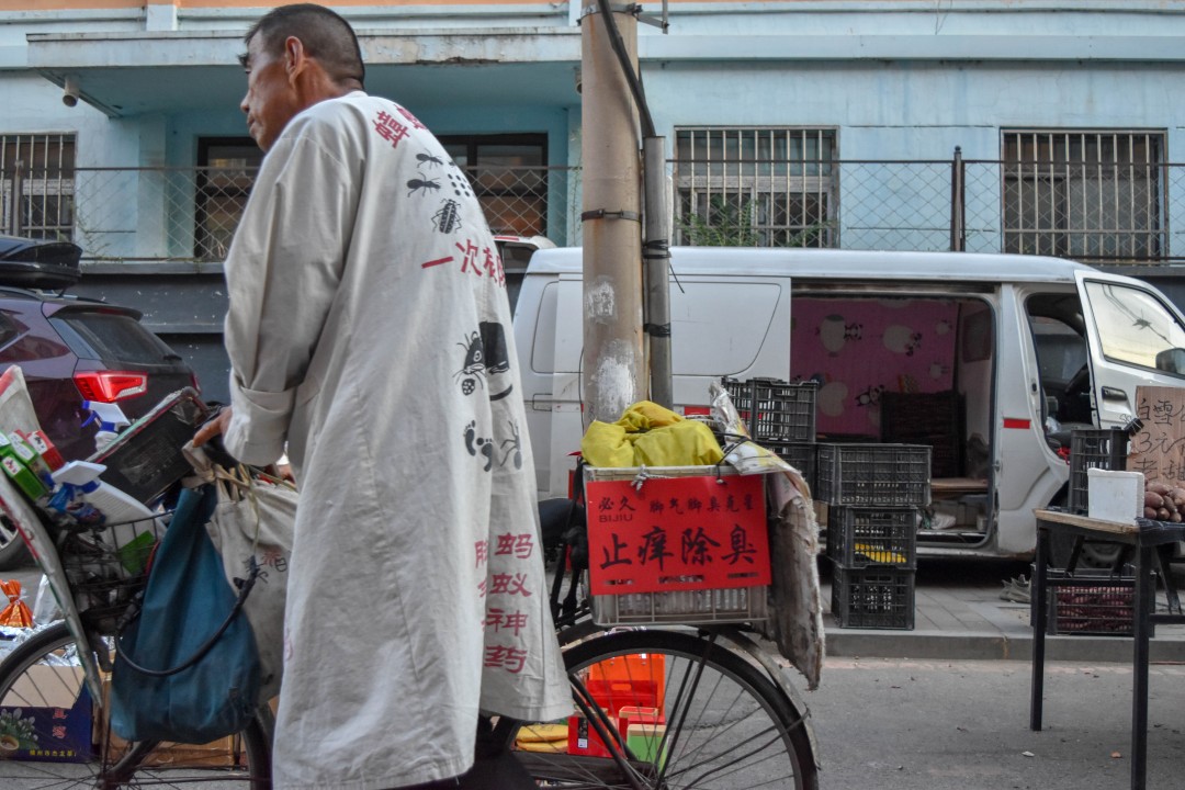 Daytime market on 南二经街 (Nán’èr Jīng Jiē), Shenhe District, Shenyang, Liaoning, China.