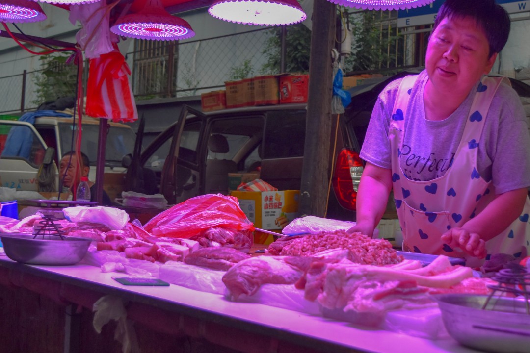 Daytime market on 南二经街 (Nán’èr Jīng Jiē), Shenhe District, Shenyang, Liaoning, China.