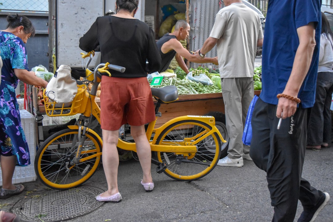 Daytime market on 南二经街 (Nán’èr Jīng Jiē), Shenhe District, Shenyang, Liaoning, China.