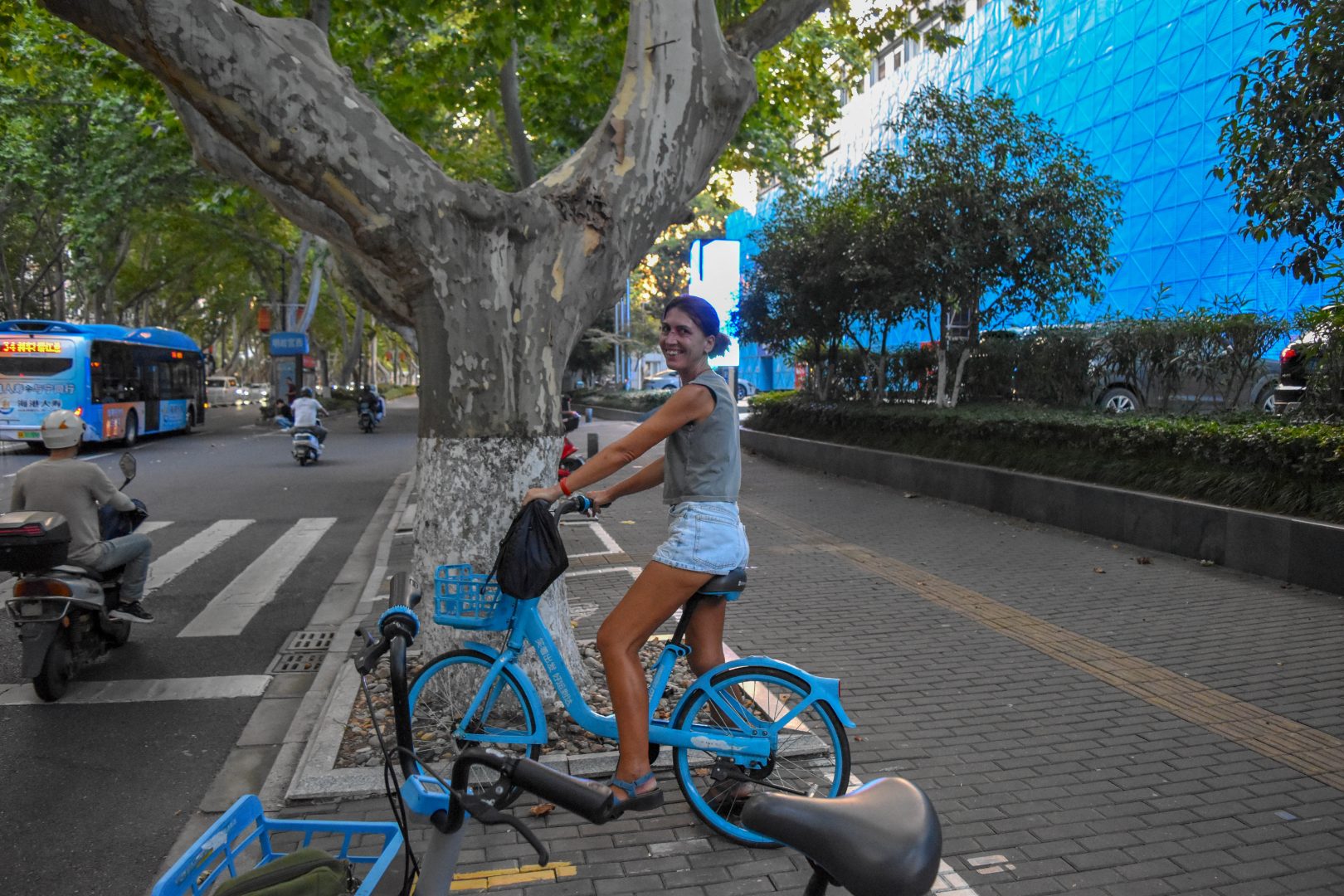 Cycling through Nanjing — Nanjing, Jiangsu, China.