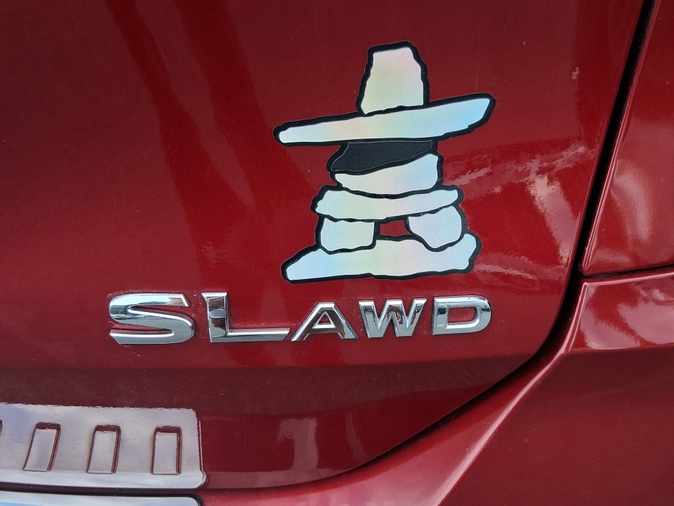 Indigenous decals on a car at the Akwesasne International Powwow — Sept. 13, 2026, Lamoureux Park, Cornwall, Ontario, Canada