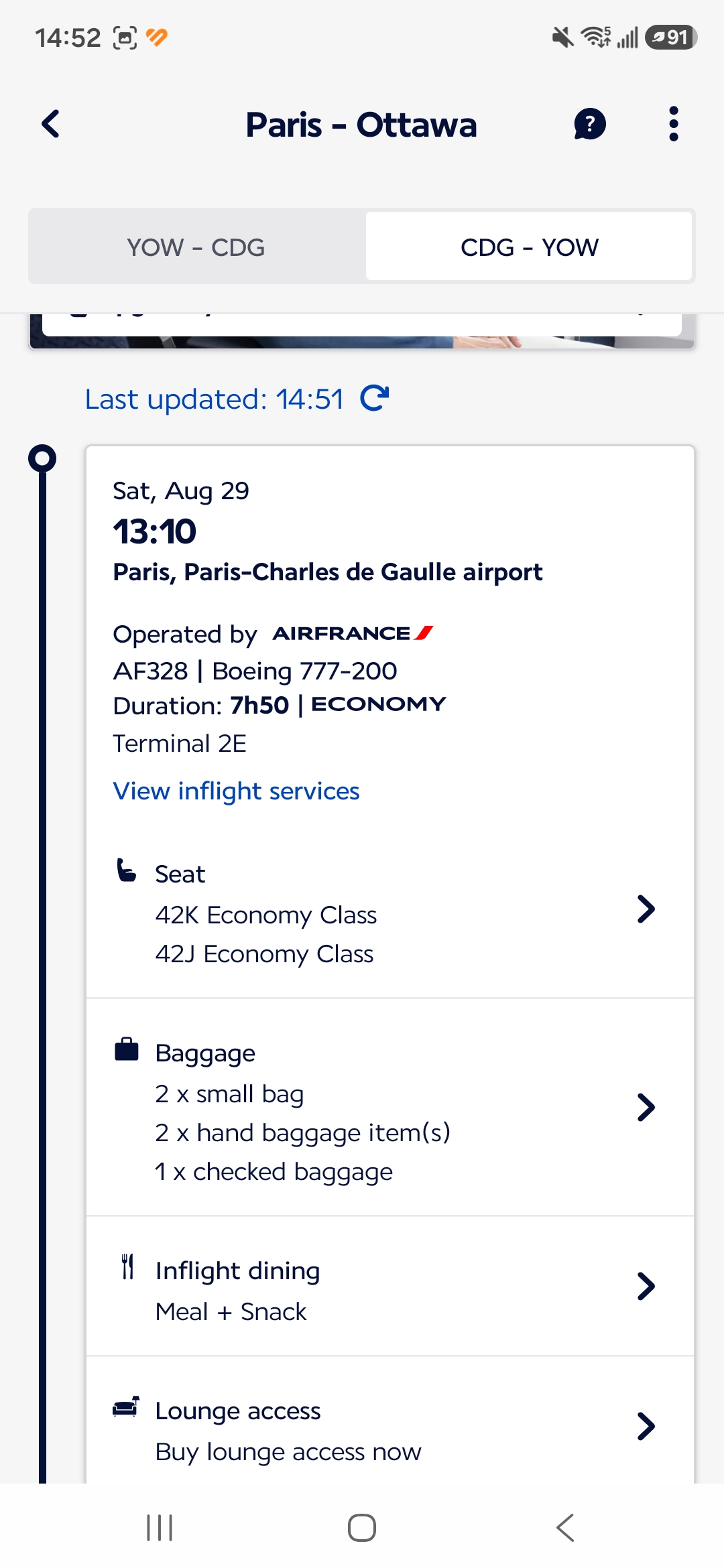 AF328, Paris–Ottawa, 29 August 2026.