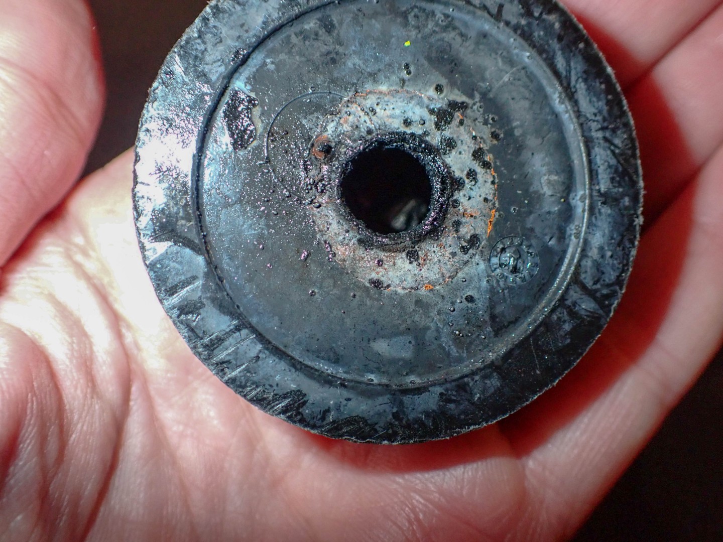 My own little souvenir, the scorched base of a tear-gas canister — Oct. 24, 2026, Nantes, Pays de la Loire, France
